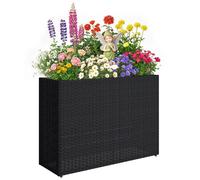 Jardinière surélevée - Outsunny - bac amovible et pieds réglables - résine tressée et acier - 81 x 28 x 58 cm - noir
