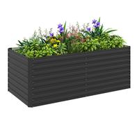 Outsunny Carré potager jardinière 160 x 80 x 60 cm tôle d'acier ondulée anthracite