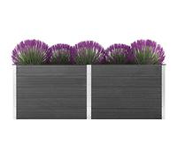 Jardinière surélevée - Pot de fleurs d'extérieur pour l'intérieur - 250 x 50 x 91 cm - WPC gris