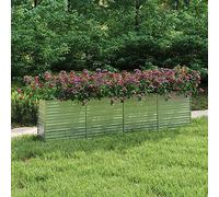 Jardinière surélevée - Pot de plantes - Pour l'extérieur et l'intérieur - 320 x 40 x 77 cm - En acier galvanisé - Argenté