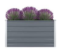 Jardinière surélevée - Pot pour plantes d'extérieur - Pour terrasse - 100 x 100 x 45 cm - En acier galvanisé - Gris