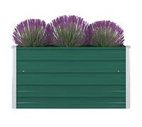 Jardinière surélevée - Pot pour plantes d'extérieur - Pour terrasse et intérieur - 100 x 100 x 45 cm - En acier galvanisé - Vert