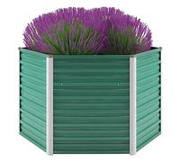 Jardinière surélevée pour balcon - En acier galvanisé - 129 x 129 x 77 cm - Vert - Solution idéale pour un jardinage peu encombrant et des plantes saines