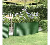Jardinière surélevée pour balcon - En acier revêtu par pulvérisation - 152 x 40 x 68 cm - Vert - Solution idéale pour un jardinage peu encombrant et des plantes saines