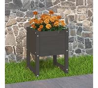 Jardinière surélevée pour balcon - Gris - 40 x 40 x 52,5 cm - Bois de pin massif - Solution idéale pour un jardinage peu encombrant et des plantes saines