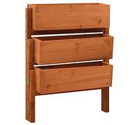 Jardinière surélevée pour balcon, serre, parterre de fleurs, bac à plantes, pliable, orange, 60 x 14 x 75 cm, en bois massif pour jardin, terrasse, pelouse