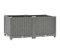 Jardinière surélevée pour balcon, serre, parterre de fleurs, plate-bande surélevée en polypropylène, 80 x 40 x 38 cm, pour jardins, terrasses, pelouses