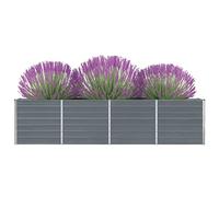 Jardinière surélevée pour jardin - 320 x 40 x 77 cm - En acier galvanisé - Gris - Solution idéale pour un jardinage peu encombrant et des plantes saines