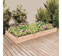 Jardinière surélevée pour jardin - Avec insert - 240 x 120 x 25 cm - En bois massif - Solution idéale pour un jardinage peu encombrant et des plantes saines