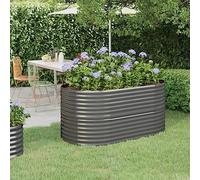 Jardinière surélevée pour jardin - En acier revêtu par pulvérisation - 152 x 80 x 68 cm - Gris - Solution idéale pour un jardinage peu encombrant et des plantes saines