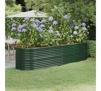 Jardinière surélevée pour jardin - En acier revêtu par pulvérisation - 296 x 80 x 68 cm - Vert - Solution idéale pour un jardinage peu encombrant et des plantes saines