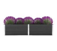 Jardinière surélevée pour l'extérieur et la terrasse - 250 x 100 x 54 cm - WPC - Gris