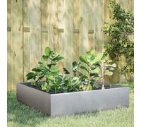 Jardinière surélevée pour terrasse, jardin, 100 x 100 x 25 cm, en acier galvanisé