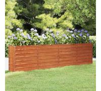 Jardinière surélevée rouillée, 320 x 40 x 77 cm, en acier Corten, résistante aux intempéries, pour jardin, terrasse, balcon, construction en métal robuste