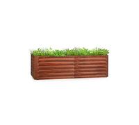 Blumfeldt Potager surélevé Rust Grow – acier galvanisé 0,6 mm, 200×60×100 cm, finition rouille
