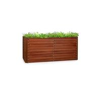 Blumfeldt Potager surélevé Rust Grow – tôle d'acier galvanisé 0,6 mm, 200 x 90 x 100 cm – Rouille