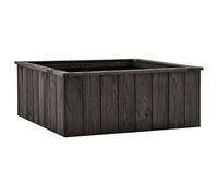 Jardinière surélevée surélevée en extérieur, gris foncé, boîte de culture de légumes et d'herbes, plate-bande surélevée pour terrasse dans la cour, 74 x 77 x 30 cm en pin massif
