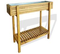 vidaXL Lit surélevé de jardin Bois massif d'acacia avec jardinière zinc - Extérieur