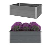 Jardinière surélevée WPC - Pot de fleurs d'extérieur pour l'extérieur - 150 x 100 x 54 cm - Gris