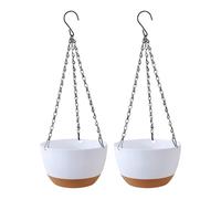 Jardinière suspendue avec système d'arrosage automatique avec trous de | Pots de fleurs d'extérieur avec plateau amovible pour porche, terrasse, jardin, balcon, salon, cuisine, maison