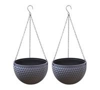 Jardinière Suspendue d'extérieur, paniers Suspendus pour - 2 paniers pour jardinières en résine de Drainage, Pots pour Suspendus et Auto-irrigants avec Forte Charge pour Balcon