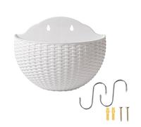 Jardinière Suspendue,Pot De Fleurs Mural Demi Rond De Style Européen Jardinières Suspendues Demi Lune D'extérieur Avec Trou De Drainage Et Crochets, Décorations Murales Pour Clôture De Balcon