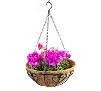 Jardinière Suspendue pour extérieur, Panier avec Inserts en Noix de Coco, Pots de Fleurs en Fer, Panier à Suspendu pour terrasse, Balcon