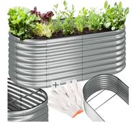 tectake® Lit de Jardin Carré Potager de Jardin surélevé, Bac à semis Jardiniere en Acier galvanisé résistant à la Rouille Serre Jardiniere Exterieur Grande Taille 160x80x60 cm