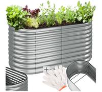 tectake® Lit de Jardin Carré Potager de Jardin surélevé, Bac à semis Jardiniere en Acier galvanisé résistant à la Rouille Serre de Jardin Jardiniere Exterieur Grande Taille 160x80x80 cm