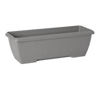 Jardinière TERAMO - Plastique - Anthracite foncé - Rectangulaire - 60x20xH16cm - Avec réserve d'eau - 100% recyclable - Garden ID