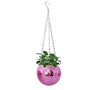 jardinière Terrarium Décoration de Noël Boule Disco Vase de Jardinière à Suspendre au Mur Pot de Fleurs Pots de Fleurs Pot de Fleurs à Suspendre en Corde Balcon Plantes aériennes(H,20cm)