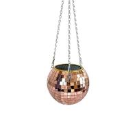 jardinière Terrarium Décoration de Noël Boule Disco Vase de Jardinière à Suspendre au Mur Pot de Fleurs Pots de Fleurs Pot de Fleurs à Suspendre en Corde Balcon Plantes aériennes(Rose Gold,10cm)