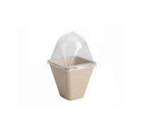 jardinière Terrarium Tasse de semis de pépinière jetable Plateau de semis avec Couvercle Bol de Culture de Germination de Germination Plante Plantes aériennes(10PCS-8cm Quadrate)