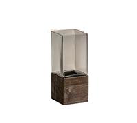 jardinière Terrarium Vase en Verre Nordique avec Base en Bois, Pot de Fleurs pour Fleurs hydroponiques, Fleurs séchées artificielles Plantes aériennes(Style D-S)
