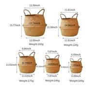 Jardinière tissée à la main de forme ronde, conteneur de pique-nique, panier de rangement, vase de fleurs de jardin, pots de plantes pour la décoration de la maison, légumes, fleurs, herbes, plantatio