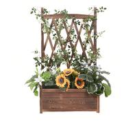 Jardinière Treillis Extérieure Bois: Bac à Fleurs Rectangulaire Grande Taille Carré Potager Surélevé de Jardin Esthétique et Pratique Idéal pour Balcon Patio Terrasse - 64x37x115cm Charge 45kg Spécifi