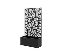 Jardinière - Outsunny - avec treillis comme panneau d'intimité - rectangulaire - en métal - 61 x 23 x 113 cm - noir