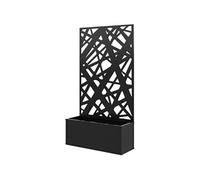 Jardinière Treillis Haut Design Graphique Rectiligne - 61 X 23 X 113 Cm - Métal Thermolaqué Noir