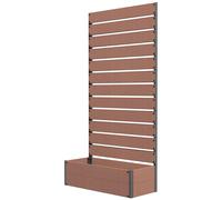 Jardinière Treillis Haut H.180 Cm Aluminium Anthracite Composite Effet Bois