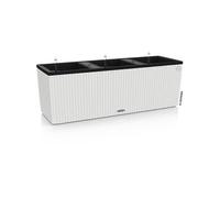 Lechuza - Pot de Fleurs d’Extérieur et d'Intérieur - Cottage Trio - Réserve d'Eau Intégrée - Coloris Blanc - 100 x 32 x 34 cm