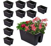 Jardinière - Umbra - 10x Potting Box - Imitation Rotin - 27.2 Cm X 39.6 Cm - 8,5 L Multicolore