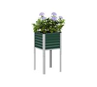 Jardinière vert 45x45x88 cm acier, jardinière d'extérieur, bac à fleurs, bac à tomates, jardinière de terrasse, bac à 4008963
