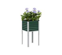 Jardinière vert 45x45x88 cm acier, jardinière d'extérieur, bac à fleurs, bac à tomates, jardinière de terrasse, bac à 4008963