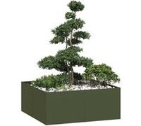 Vidaxl Jardinière Vert Olive 100x100x40 Cm Acier