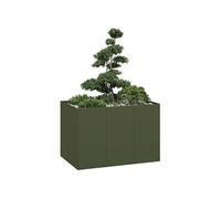 vidaXL Jardinière Vert Olive 120x80x80 cm Acier, Pot de Fleurs, Support de Plantes, lit surélevé, Support de jardinière, bac à Plantes