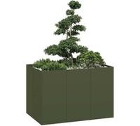 Jardinière vert olive 120x80x80 cm acier
