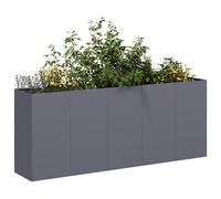 Jardinière vert olive 280x40x40 cm acier laminé à froid pot de fleurs vidaXL