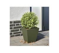 Jardinière vert olive 30x30x30 cm acier, jardinière d'extérieur, boîte à fleurs, boîte de jardin, jardinière de 851044