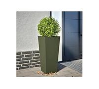Vidaxl Jardinière Vert Olive 35x35x75 Cm Acier