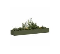 vidaXL Jardinière vert olive 360 x 80 x 40 cm acier G